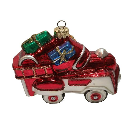 Retired Hallmark 1955 Murray Fire Truck Ornament Blown Glass Crown Reflections - Picture 2 of 11